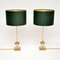 Vintage French Crystal Glass & Brass Table Lamps, Set of 2, Image 2