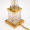 Vintage French Crystal Glass & Brass Table Lamps, Set of 2 8