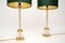 Vintage French Crystal Glass & Brass Table Lamps, Set of 2 6