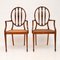 Antique Satinwood & Cane Armchairs, Set of 2, Image 2