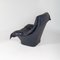 Vintage Space Age Dark Blue Leather Lounge Chair 4