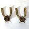 Brass and Copper Sconces in the Style of Gio Ponti, 1950s , Set of 2 1