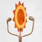 Wood and Brass Floor Lamp with Sun and Moon-Shaped Diffusers in the Style of Cordon Tones, 1980s 4