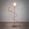 Wood and Brass Floor Lamp with Sun and Moon-Shaped Diffusers in the Style of Cordon Tones, 1980s 2