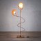 Stehlampe aus Holz & Messing mit Sonnen- und Mond-Diffusoren im Stil von Cordon Tönen, 1980er 3