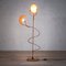 Wood and Brass Floor Lamp with Sun and Moon-Shaped Diffusers in the Style of Cordon Tones, 1980s 3