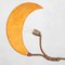 Lámpara de pie de madera y latón con difusores en forma de sol y luna, años 80, Imagen 6