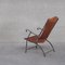 Mid-Century Leather and Metal Folding Armchairs, Set of 2 5