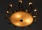 Mid-Century Round Varnished Metal 10-Light Chandelier, Italy, 1950s 7