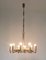Mid-Century Round Varnished Metal 10-Light Chandelier, Italy, 1950s 2