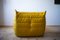 Yellow Pull-Up Dubai Leather Living Room Set by Michel Ducaroy for Ligne Roset, 1970s, Set of 5, Image 15