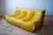 Mobilier de Salon Dubai Pull-Up en Cuir Jaune par Michel Ducaroy pour Ligne Roset, 1970s, Set de 5 8