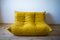 Mobilier de Salon Dubai Pull-Up en Cuir Jaune par Michel Ducaroy pour Ligne Roset, 1970s, Set de 5 20