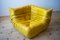 Gelbes Dubai Leder Wohnzimmer Set von Michel Ducaroy für Ligne Roset, 1970er, 5er Set 2