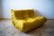 Mobilier de Salon Dubai Pull-Up en Cuir Jaune par Michel Ducaroy pour Ligne Roset, 1970s, Set de 5 18