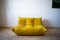Mobilier de Salon Dubai Pull-Up en Cuir Jaune par Michel Ducaroy pour Ligne Roset, 1970s, Set de 5 16