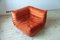 Canapé d'Angle Togo en Velours Orange Ambré, 2 et 3 Places par Michel Ducaroy pour Ligne Roset, Set de 3 5