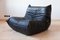 Vintage Black Leather Togo Set by Michel Ducaroy for Ligne Roset, Set of 3 8