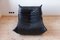Vintage Black Leather Togo Set by Michel Ducaroy for Ligne Roset, Set of 3 10