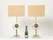 Italian Murano Glass Brass Rattan Table Lamps, 1970s, Set of 2 6