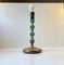 Scandinavian Blue Glass and Brass Table Lamp by Vitrika, 1960s 3