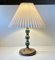 Scandinavian Blue Glass and Brass Table Lamp by Vitrika, 1960s 7