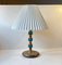 Scandinavian Blue Glass and Brass Table Lamp by Vitrika, 1960s 8