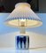 Moderne Tischlampe aus Porzellan mit blauen Tulpen von Bing & Grøndahl, 1970er 2