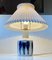 Modernist Porcelain Table Lamp with Blue Tulips from Bing & Grøndahl, 1970s 2