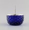 Danish Blue Art Glass Bonbonniere with Silver Mounting and Handle, Image 4