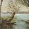 Lake Landscape, Oil on Canvas, Framed, Image 3