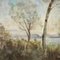 Lake Landscape, Oil on Canvas, Framed, Image 6