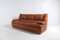 Vintage Cognac Leather 3-Seat Sofa, Italy 1