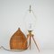 Lampe de Bureau Mid-Century en Rotin, Teck et Laiton par JT Kalmar, 1950s 14