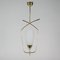 Mid-Century French Brass & Opaline Glass Pendant from Arlus, 1950s 2