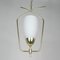Mid-Century French Brass & Opaline Glass Pendant from Arlus, 1950s 6