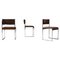Hollywood Regency Chrome & Leather Dining Chairs, Set of 3 1