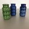Multi-Color Pottery Fat Lava Vases by Scheurich, Germany, 1970s, Set of 3 11