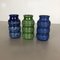 Multi-Color Pottery Fat Lava Vases by Scheurich, Germany, 1970s, Set of 3 2