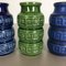 Multi-Color Pottery Fat Lava Vases by Scheurich, Germany, 1970s, Set of 3 5