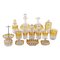 Amber-Coloured Glass Items, Set of 15 1
