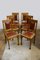 Art Nouveau Oak and Leather Dining Chairs, Set of 6 2