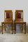 Art Nouveau Oak and Leather Dining Chairs, Set of 6 3