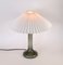 Scandinavian Glass Table Lamp with Pleated Shade 5