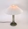 Scandinavian Glass Table Lamp with Pleated Shade, Image 5