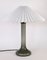 Scandinavian Glass Table Lamp with Pleated Shade 4