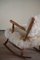 Sedia a dondolo in faggio e lana di agnello, Danimarca, anni '40, Immagine 9