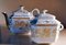 Napoleon III Porcelain De Paris Teapot and Sugar Bowl with Pure Gold Decorations, Set of 2 2