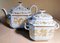 Napoleon III Porcelain De Paris Teapot and Sugar Bowl with Pure Gold Decorations, Set of 2 1