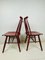 Vintage Bordeaux Red Wooden Dining Chairs by Ilmari Tapiovaara, 1960s, Set of 2 3